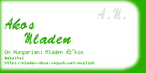 akos mladen business card